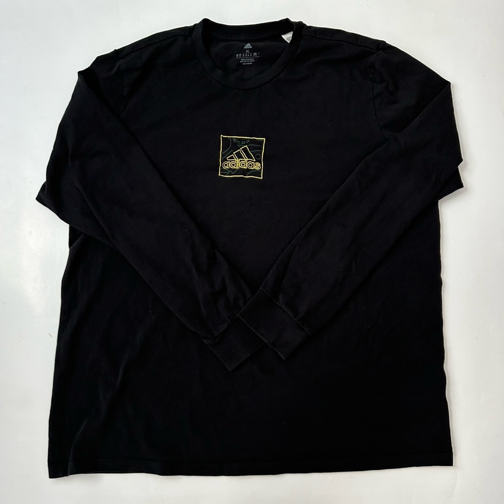 adidas Men's Black Long Sleeve Logo Tee EUC Size XL